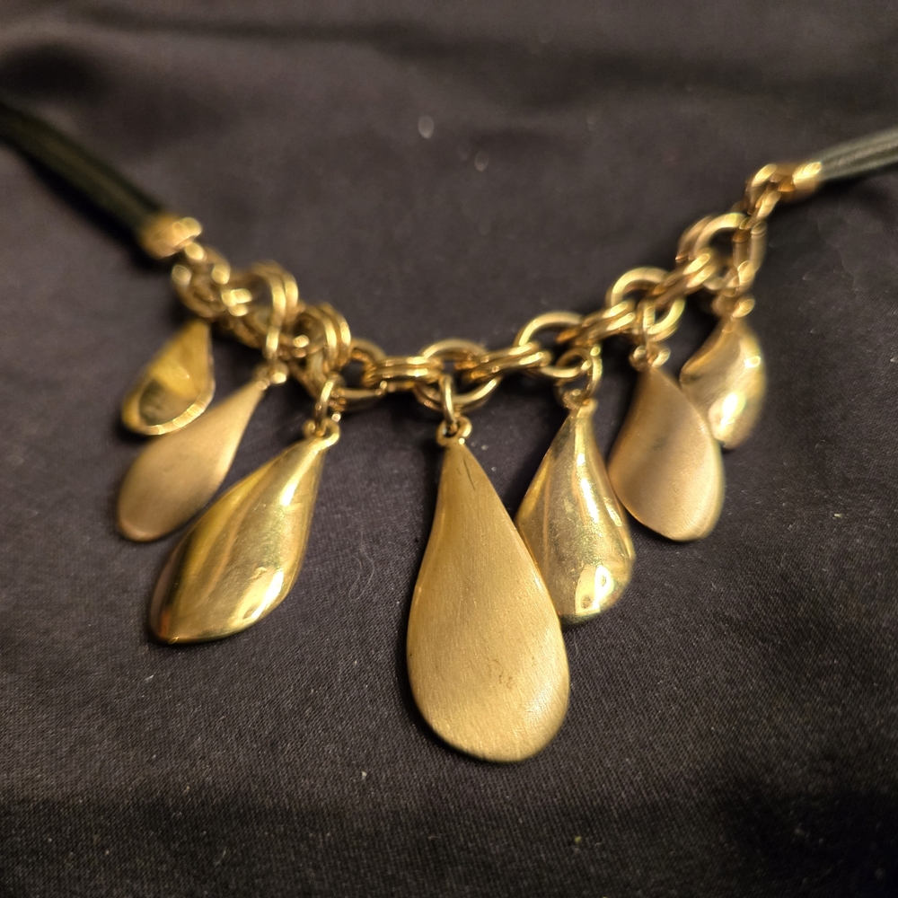 Lia Sophia Gold Tone Teardrop Statement Necklace | Designer Jewelry - Picture 7 of 7